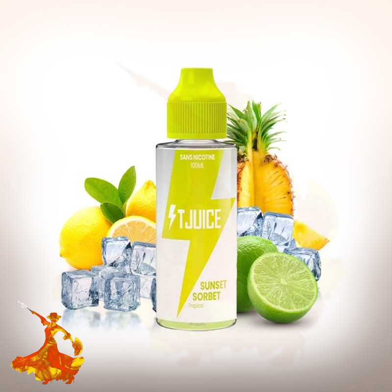 Eliquid Sunset Sorbet 100ml T Juice Arôme boosté prêt à vaper
