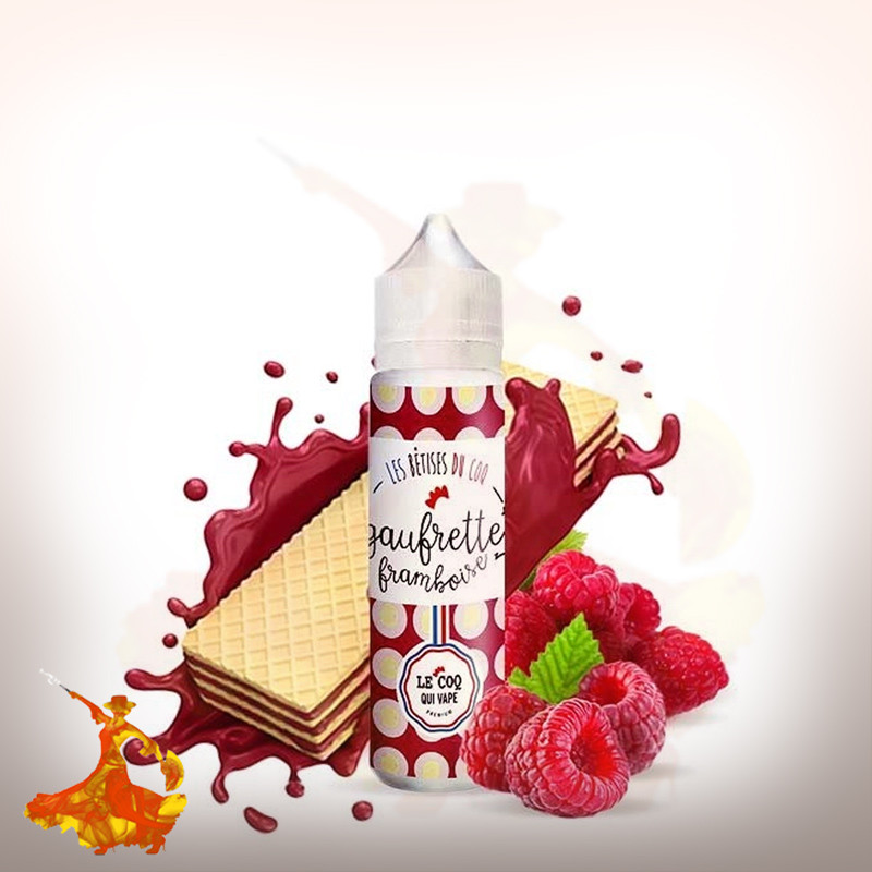 E-liquid Gaufrette Framboise 50ml Les Bêtises du Coq By Le Coq Qui Vape Arôme boosté