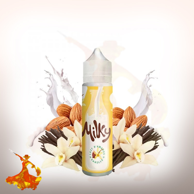 E-liquid Lait d'Amande Vanille 50ml Milky By Le Coq Qui Vape Arôme boosté