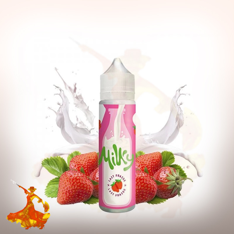 E-liquid Lait Fraise 50ml Milky By Le Coq Qui Vape Arôme boosté