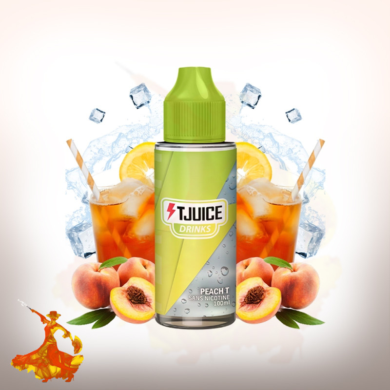 Eliquid Peach-T 100ml T Juice Arôme boosté prêt à vaper