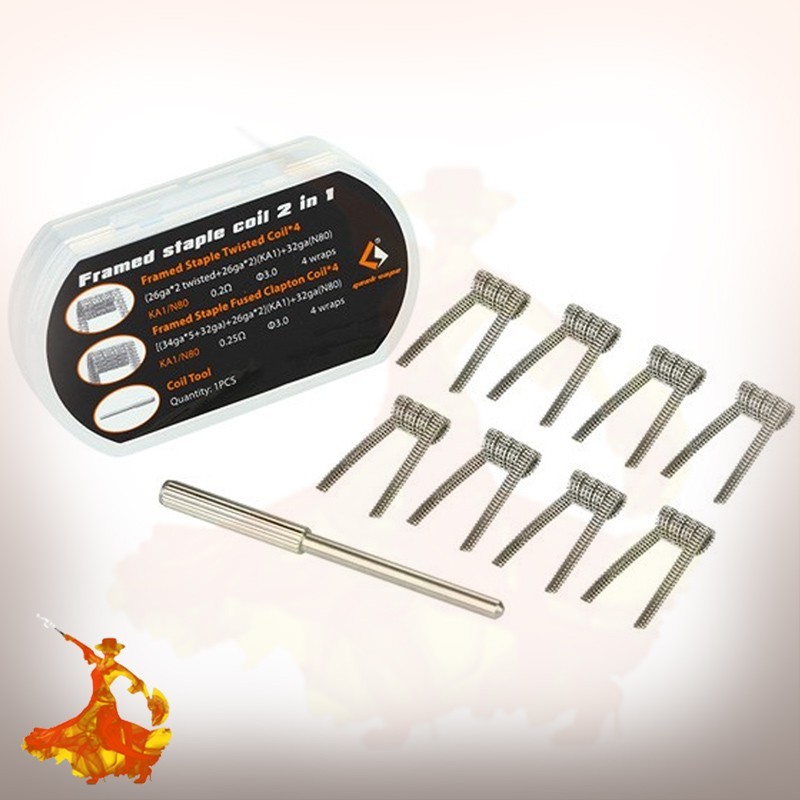 elfbar nachfüll pod läuft aus Boîte 8 coils Framed Staple Coil 2 in 1 Geek vape