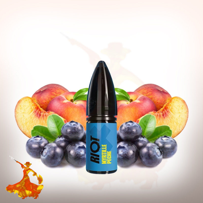 Eliquid Myrtille Peche sel de nicotine Riot X by Riot