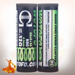 Coil pré monté Quad Core Fused Clapton Coils (10pcs) Wotofo