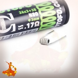 Coil pré monté Tri Core Fused Clapton Coils 26*3+38G 0.17ohm (10pcs) Wotofo