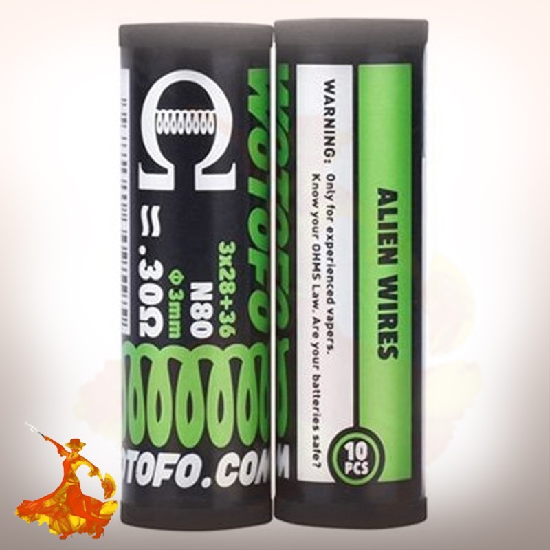 Coil Pré monté Ni80 Alien Wires Prebuilt (10pcs) Wotofo