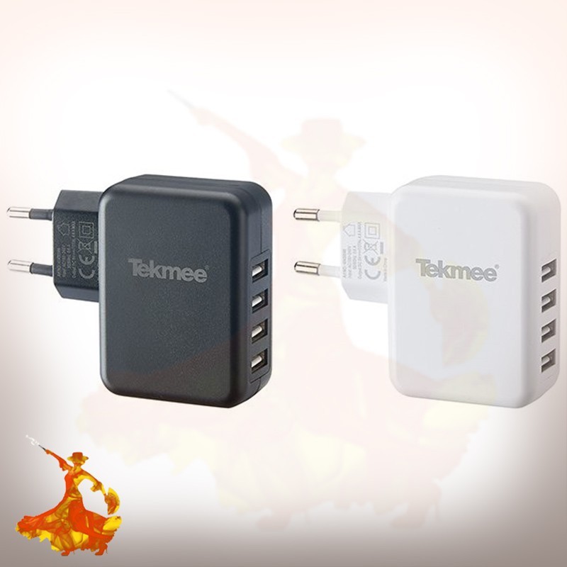 Adaptateur Secteur Mural 4 Ports USB 4.8A Tekmee